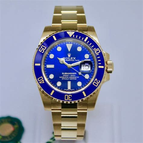 horloge rolex blauw goud|rolex submariner horloge.